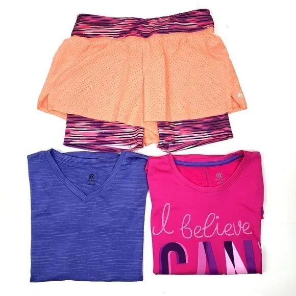 Girls Champion shirts and shorts lot size Large