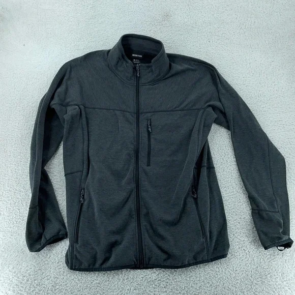 Burton Minturn Fleece Mens XL Gray Polartec Full‎ Zip Sweatshirt Snowboard