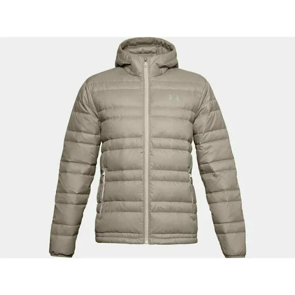 Mens Under Armour Jacket XL Insulated Hoodie Highland Buff Summit White Down NWT