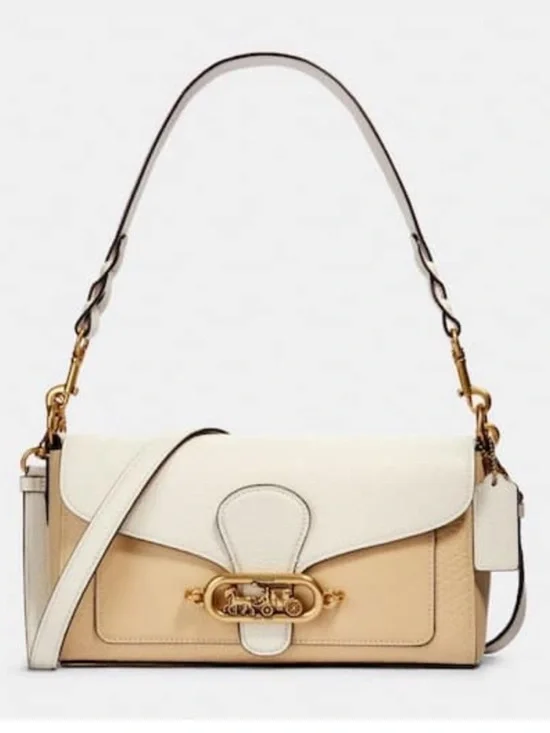 Coach Jade color block 2 way pebbled leather bag