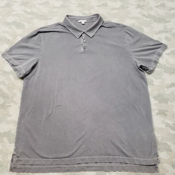 James Perse‎ Polo Shirt Mens 5 Gray Made In USA Short Sleeve