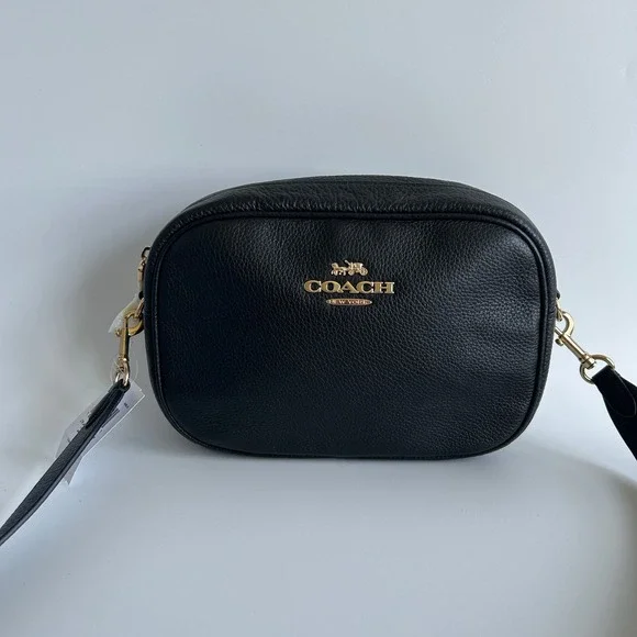 Coach Jamie Black Pebbled Leather Camera Bag New