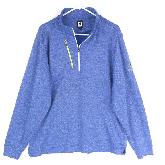 FootJoy Jacket Mens XL Blue Golf 1/4 Zip Performance Pullover Terranea Resort