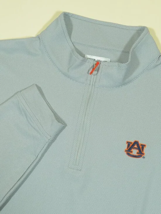 Peter Millar Perth Auburn University Pullover Mens 2XL Gray 1/4 Zip Golf Stretch