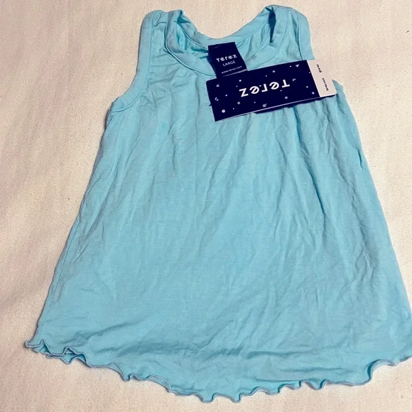 TEREZ NWT girls aqua tank top size LARGE