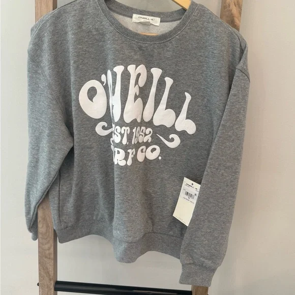 O'Neill Light Gray Girls Logo Sweatshirt NWT XL