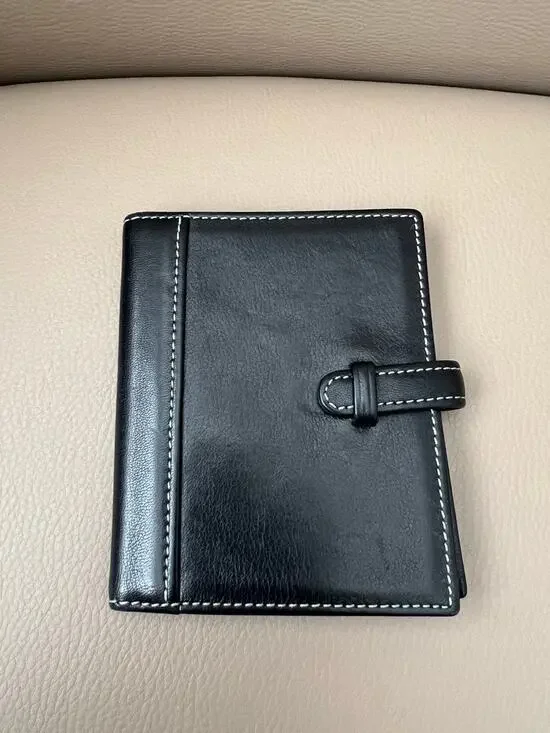 VTG Coach Wallet Picture ID Leather Credit Card Case Frame Travel Black