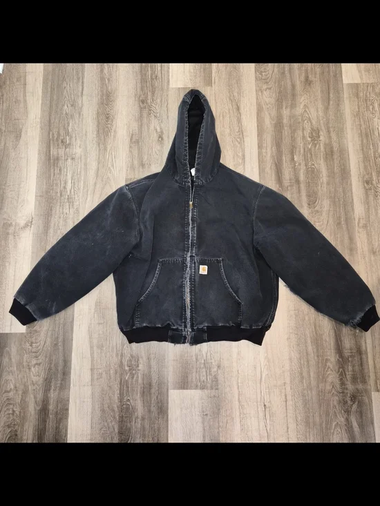 Carhartt Vintage Rare 90s Waffle Knit 100% Cotton Lined Distressed Grunge Jacket
