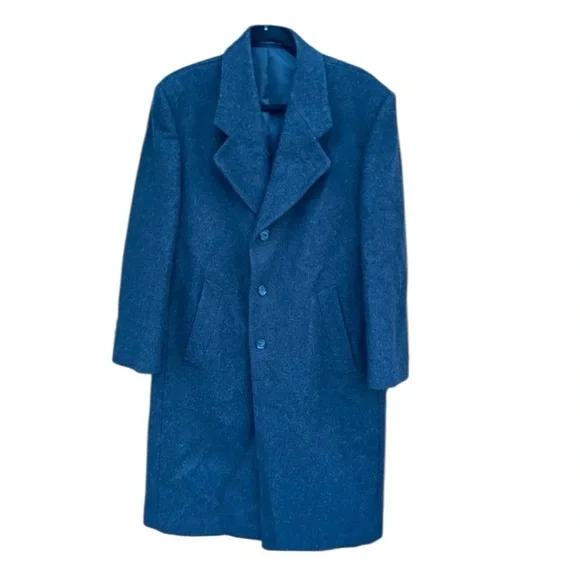 Jeffrey Banks Couture Men’s Overcoat  Wool & Cashmere Blend Dark Gray - 45 Long