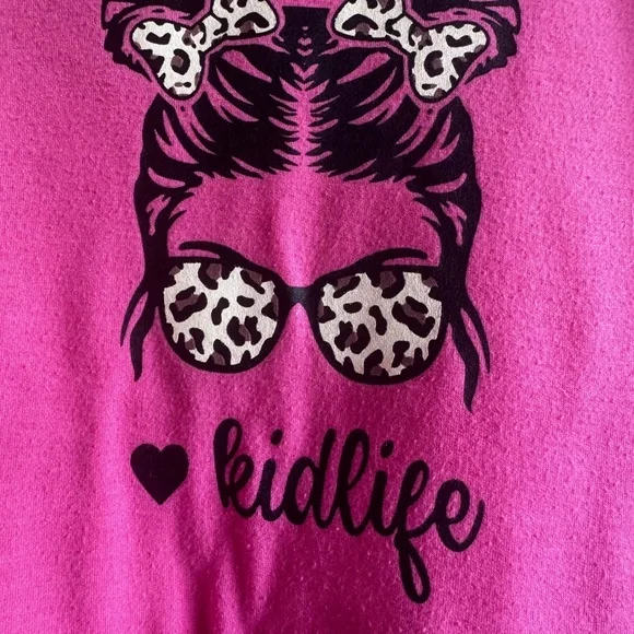Girl's Hot Pink with Leopard Sweatshirt