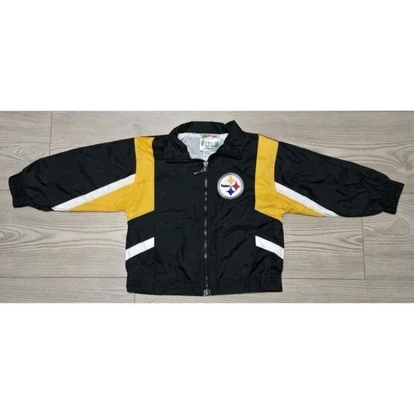 Pittsburgh Steelers Full Zip Jacket Kids 2T Windbreaker Toddler NFL Touchdown