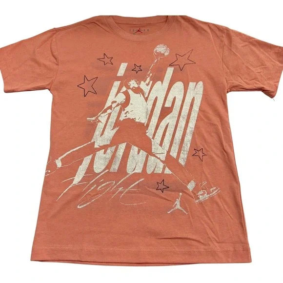 Jordan girls Tshirt new with tags size large Orange basketball logo
