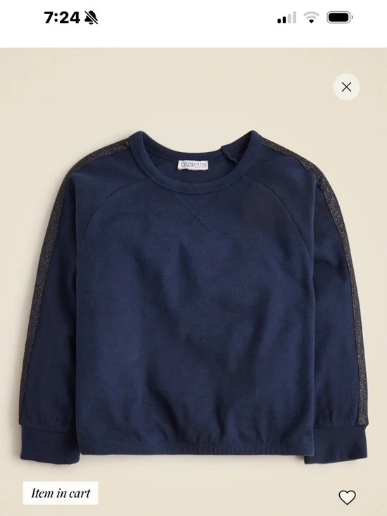 Crewcuts Navy Sweatshirt with Glitter Black Trim