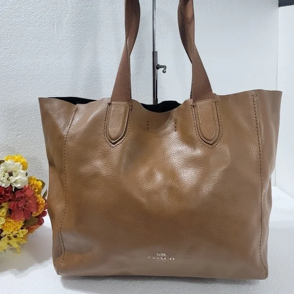 Coach women's signature classic large tote Derby brown leather F59818