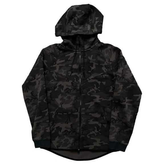 Nike Jacket Mens Size S Tech Fleece Windrunner Full-Zip Green Camo 694004-233