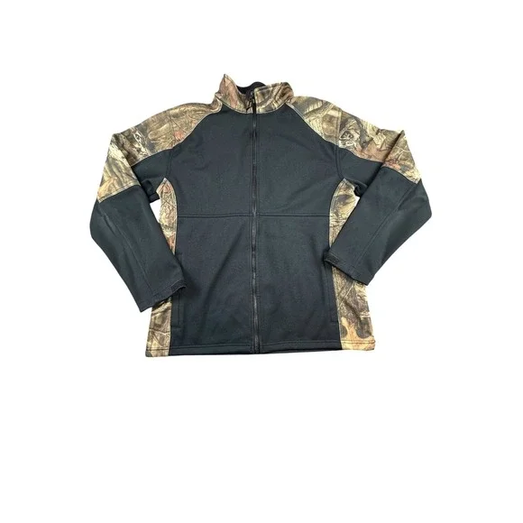 Yukon Gear Mens Mossy Oak Break-Up Infinity Camo Softshell Jacket Black Medium