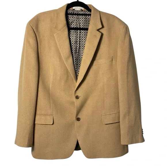 Michael Kors Men’s Tan 100% Camel Hair 2 Button Blazer Jacket Sz 44R