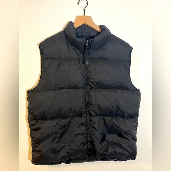 Consensus Outerwear Black Puffer Vest Coat Size Large Duck Down Filled