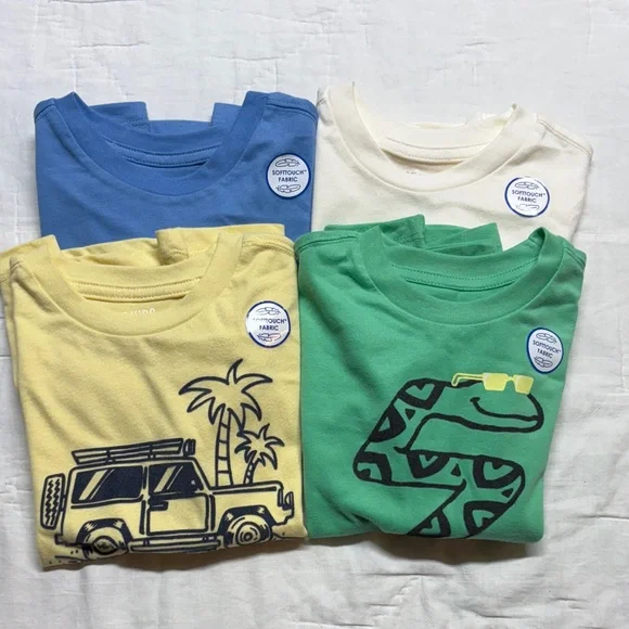 NWT 365Kids 4-Pack Graphic Tees Size 4‎ | Super Soft Cotton Bundle