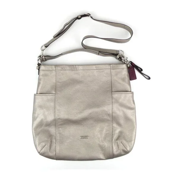 Coach Platinum Leather Hobo‎ Shoulder Bag F31323