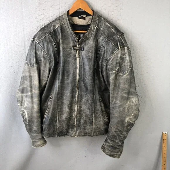 Vulcan Motorcycle Gear Jacket Mens 3XL Black Gray Riding CE Armor Zip Vents