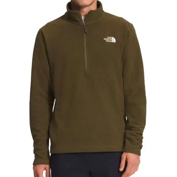 The North Face Men’s Textured Cap Rock 1/4 Zip Fleece Green Sweater Jacket XL