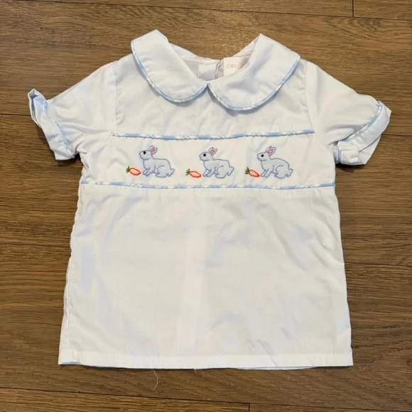Cecil and Lou Peter Cottontail Easter Embroidered‎ Top Size 2T