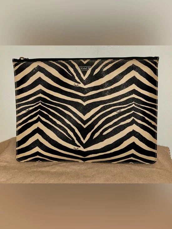 Coach Zebra Print Clutch Pouch!  Like New Condition