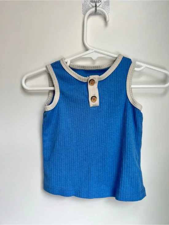 Cat & Jack Blue Ribbed Tank Top | 3-6 Months Baby Summer Top