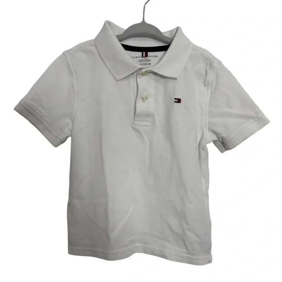 Tommy Hilfiger Boys Polo Shirt | Off-White | XS (4–5) Runs Small