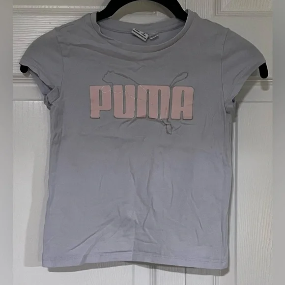 Youth Light Purple Puma Logo Short Sleeved Tee