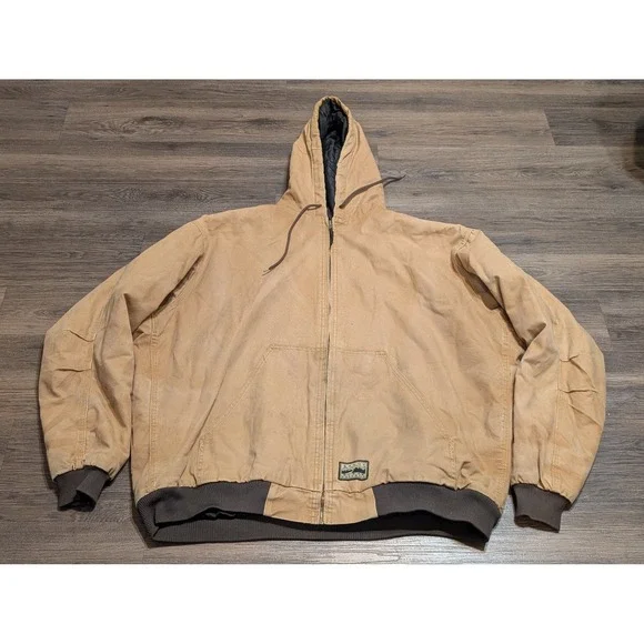 Sandy River Workwear Hooded‎ Canvas Duck Chore Jacket Tan 2XLT