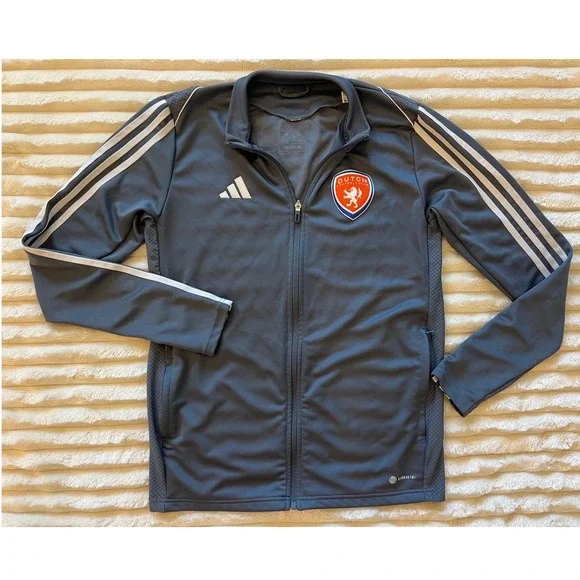 Adidas Mens Dutch Football Club Aeroready Full Zip Track Jacket Grey