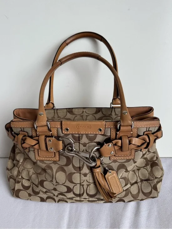 Coach Hamptons Signature Canvas Carryall F13065 signature C brown tan vintage
