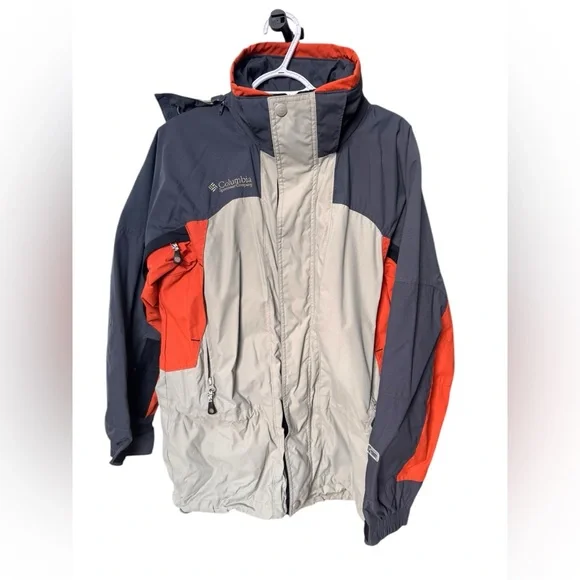 Columbia Men's Fire Ridge Jacket‎ Size M Orange Cream Dark Grey