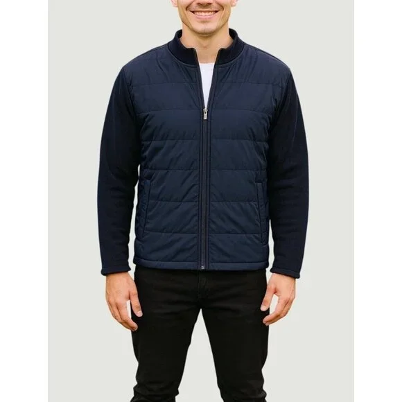 Infinity Linearflex Men's XL Navy Knit & Quilted Full-Zip Jacket G1925