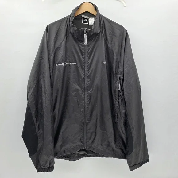 The North‎ Face Stow Jacket Mens XL Gray Full Zip Windbreaker Fleece Lined