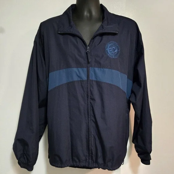 Disney‎ Cruise Line Men's Size M Navy Colorblock Windbreaker Zip Lined Jacket