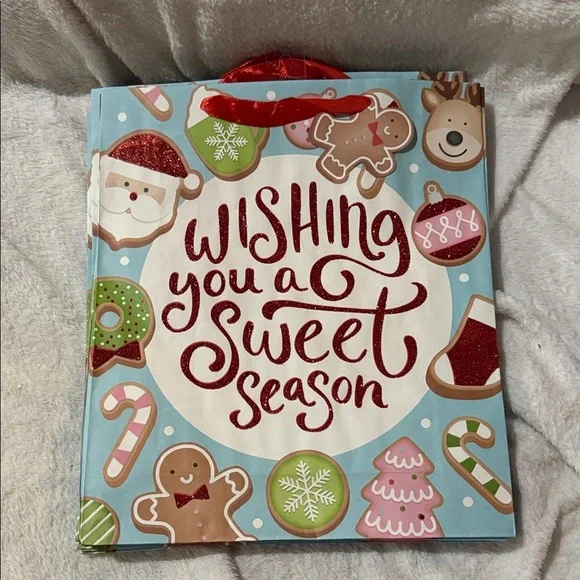 Festive Holiday Gift Bag with Red Accents