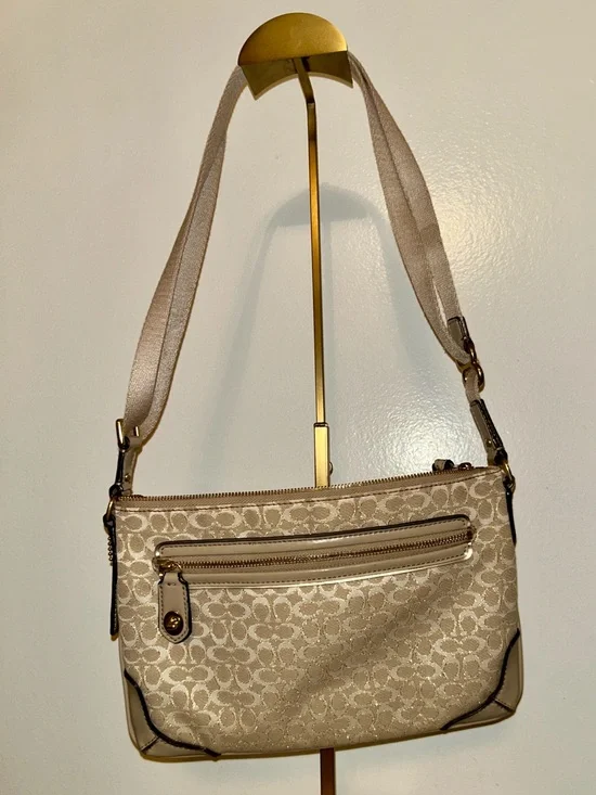 Coach Chelsea Signature Crossbody Bag.  Y2K Gold Sparkle