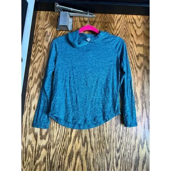Athleta Girl All You Got Top Billard Teal Hooded Top Girls Size Large/12
