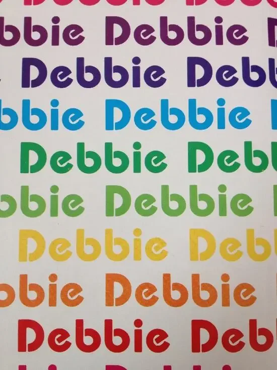 Vtg 80s Graphic Name Debbie Rainbow Colored Birthday Wrapping Paper 1982 Mark I