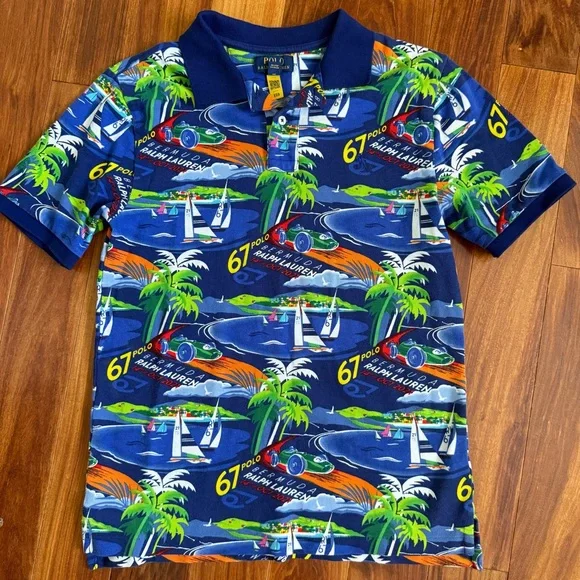 Polo Ralph Lauren Racing Print Polo Shirt