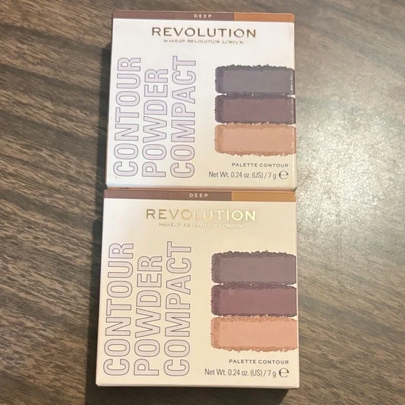 LAST CHANCE NEW Revolution London Palette Contour Powder Compact Deep Lot of 2