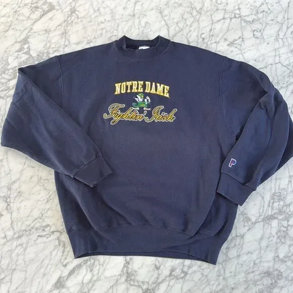 Vintage University Notre Dame Fightin' Irish Crewneck Sweatshirt Mens XL