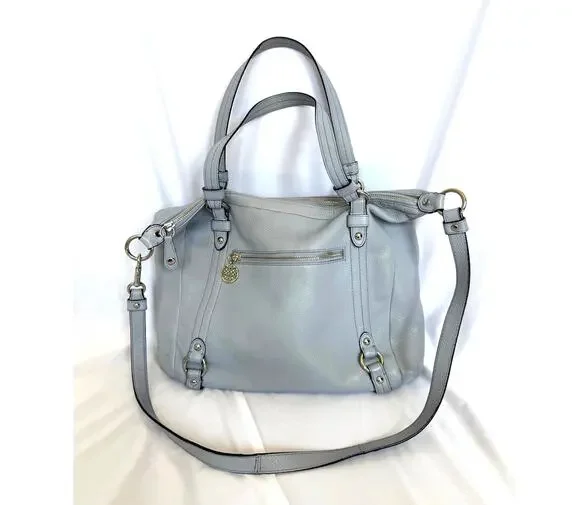 Coach F17566 Alexandra Ice Sky Light Blue Tote Bag Convertible Crossbody Purse