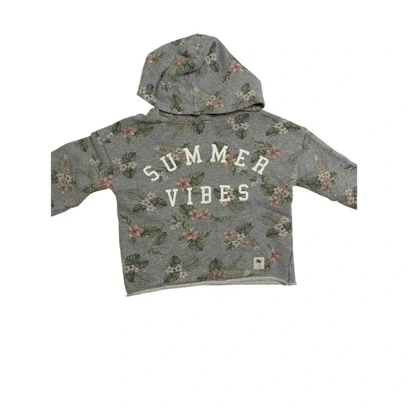 Art‎ Class Kids Grey Floral Summer Vibes Hoodie Size 4T Pullover Long Sleeve