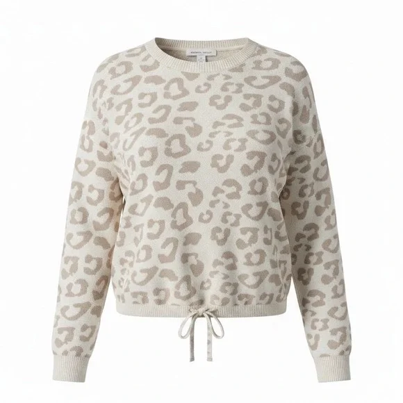Barefoot Dreams Girls 6-7 CozyChic Leopard‎ Print Long Sleeve Sweater NWT