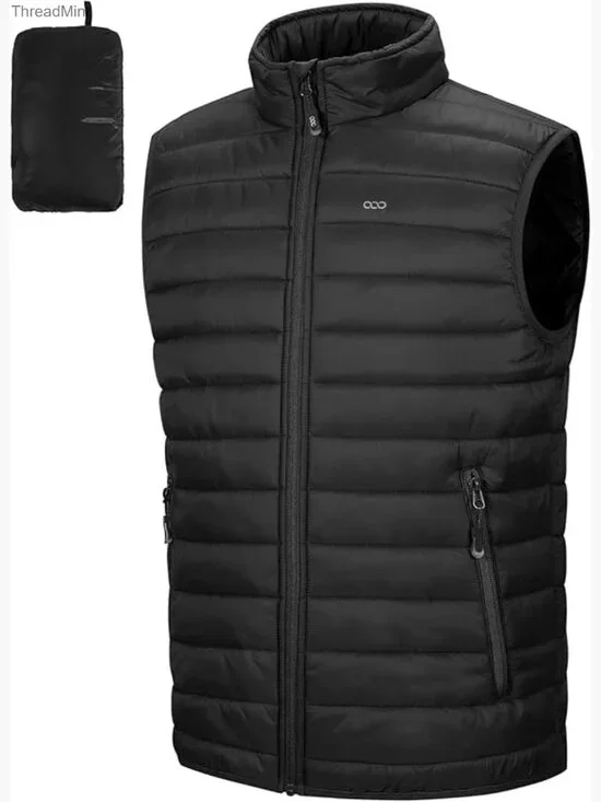 Men's Lightweight Packable Insulated Puffer Vest, Quilted Sleeveless Jacket