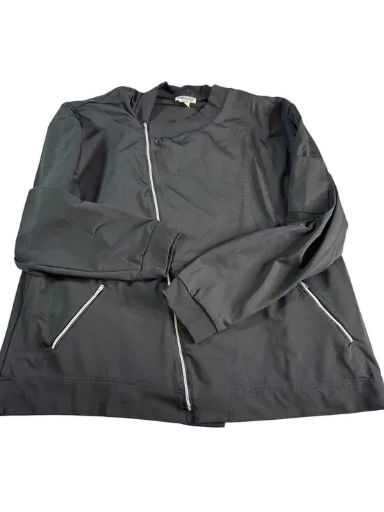 Chefwear Chef Jacket Coat Black Asymmetrical Zip Long Sleeve USA 2X Culinary
